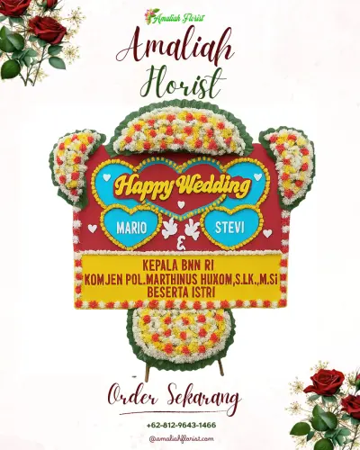 Karangan Papan Bunga Pernikahan di Tayando Ohoiel